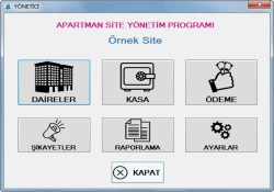 Site ve Apartman Yönetim Programı
