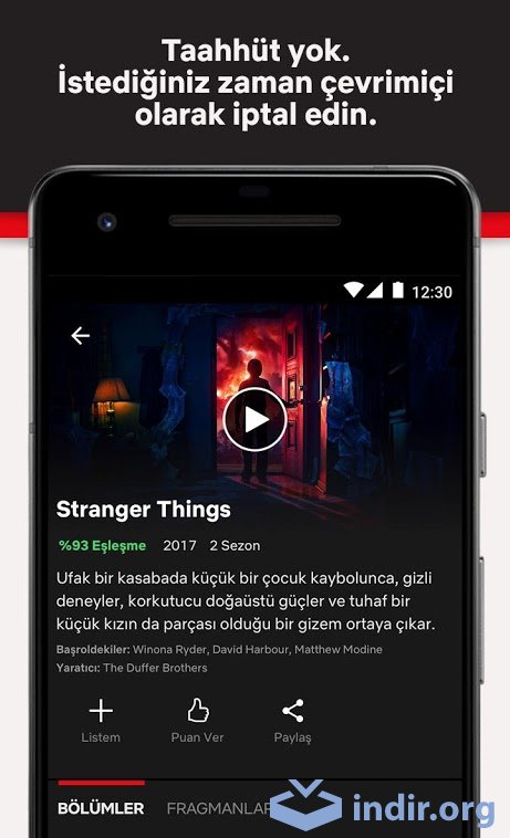 Netflix indirme konumu android