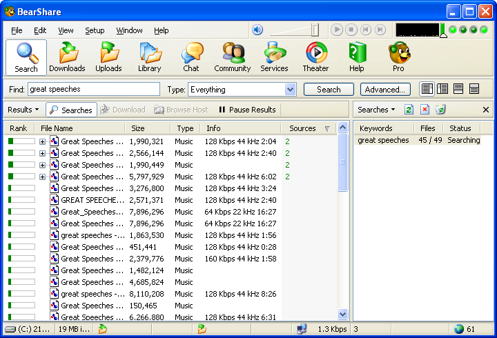 BearShare indir - MP3 İndirme Programı