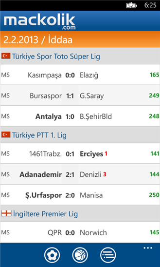 Maçkolik indir - Windows Phone İçin Canlı Maç-Spor ...