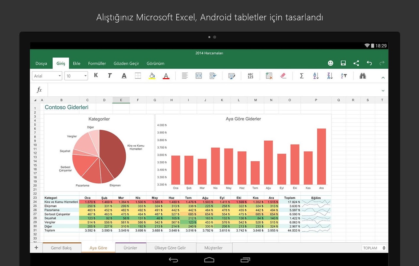 Microsoft Excel indir (Android) Android Için Excel Uygulaması